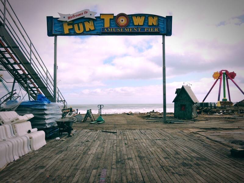 A weathered amusement pier on the Ocean County shore